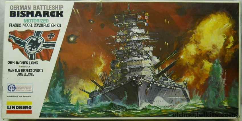 Lindberg 1/350 Motorized German Battleship Bismarck, 762 plastic model kit